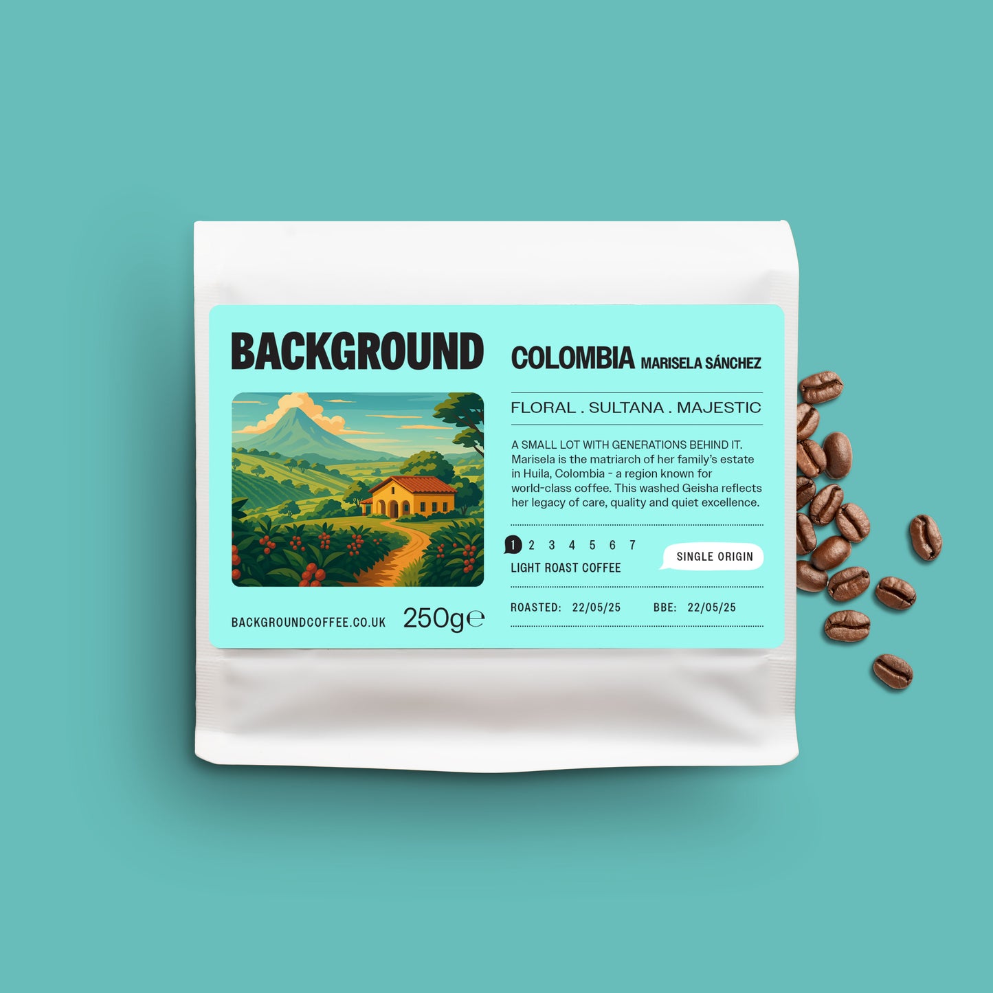 bag of beans on plain background